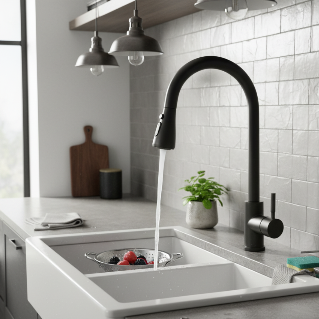 Mitigeur de cuisine bec rétractable