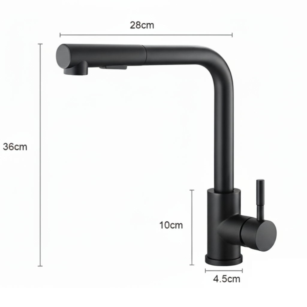 Mitigeur de cuisine moderne rétractable