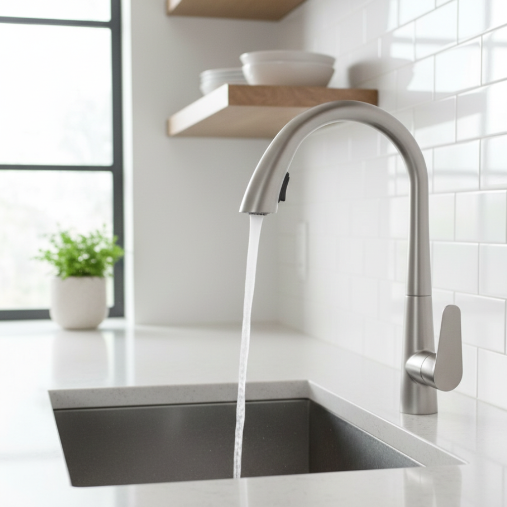 Mitigeur de cuisine avec rotation 360° et bec rétractable