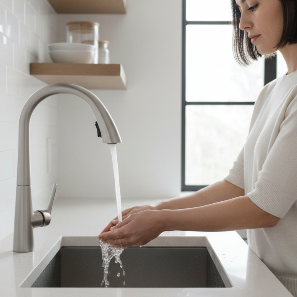 Mitigeur de cuisine avec rotation 360° et bec rétractable