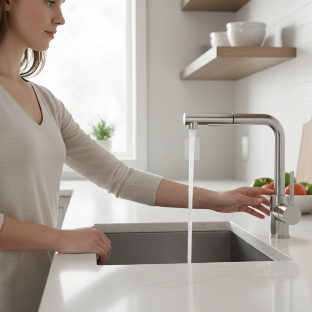 Mitigeur de cuisine en laiton à bec rétractable