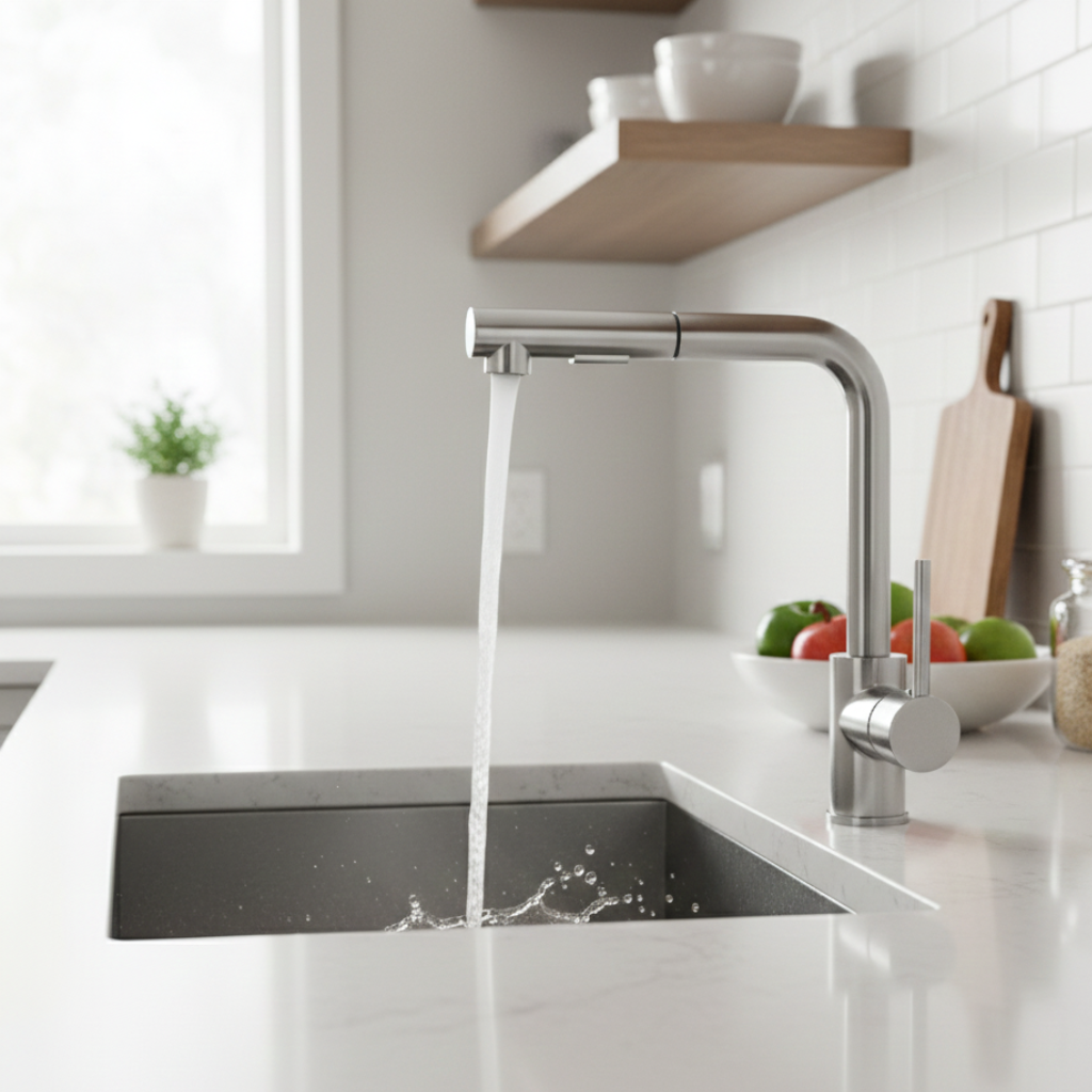 Mitigeur de cuisine en laiton à bec rétractable