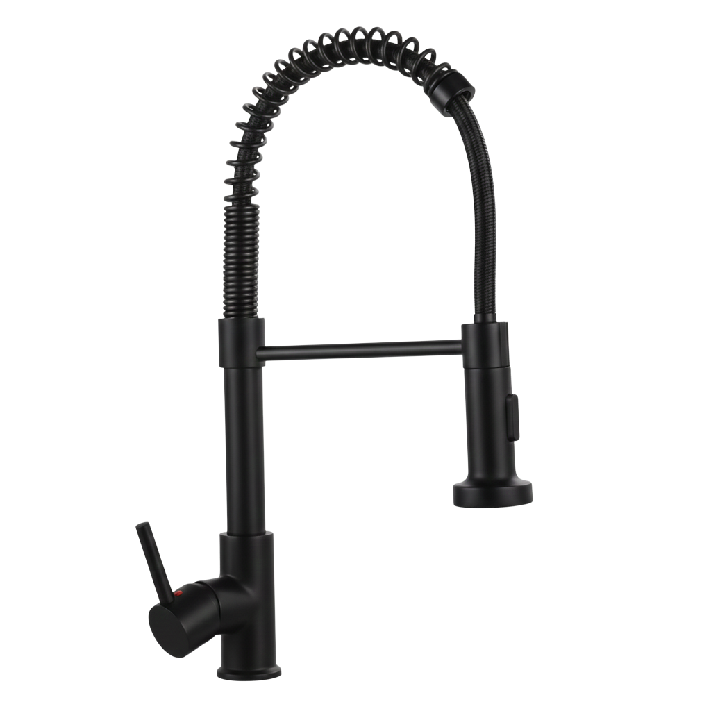 Mitigeur de cuisine à ressort flexible avec bec rétractable