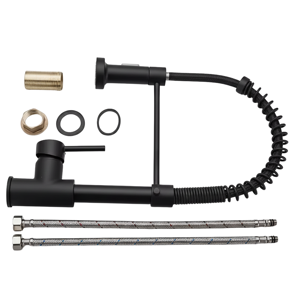 Mitigeur de cuisine à ressort flexible avec bec rétractable