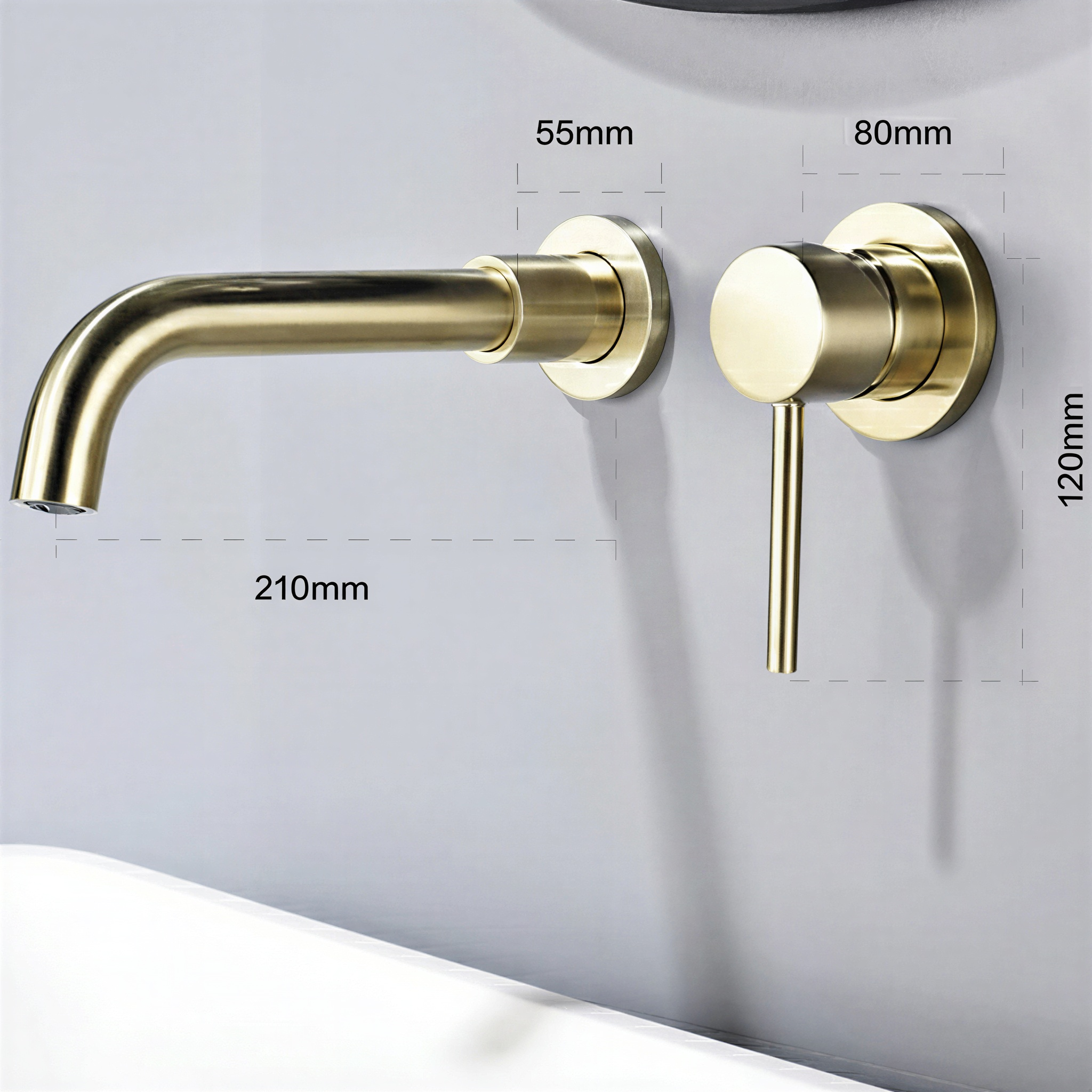 Mitigeur de lavabo mural en laiton