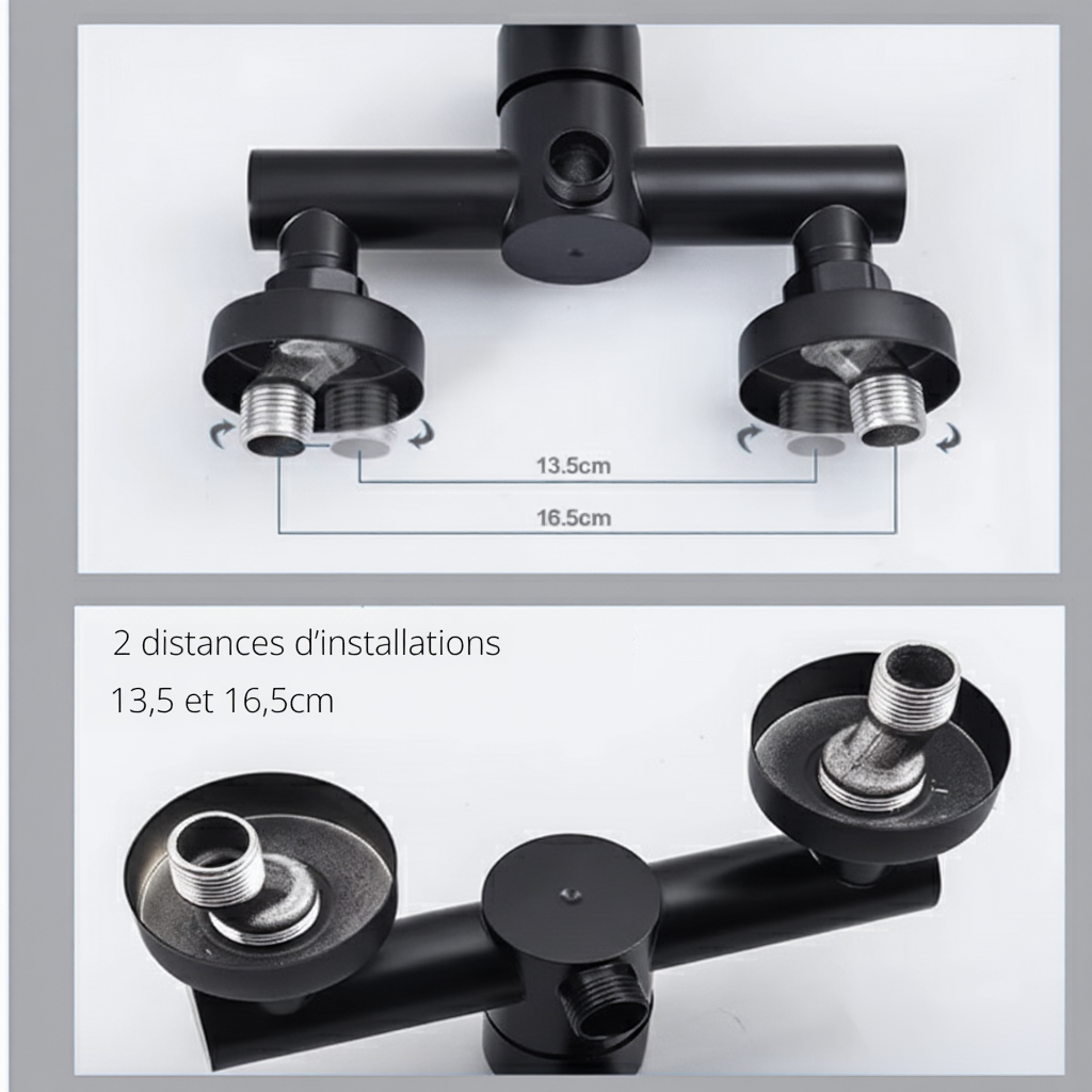 Mitigeur de salle de bain mural en acier inoxydable