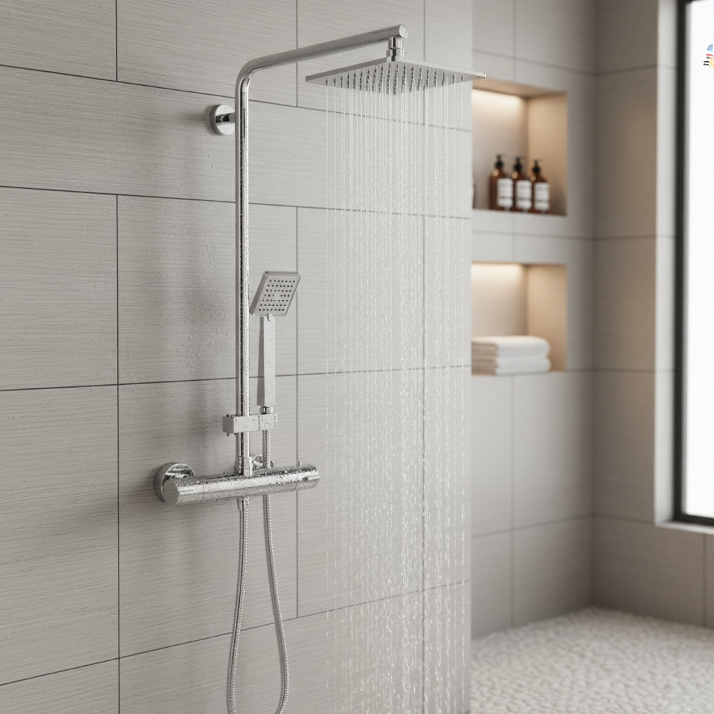 Mitigeur de salle de bain mural en laiton avec régulation de température