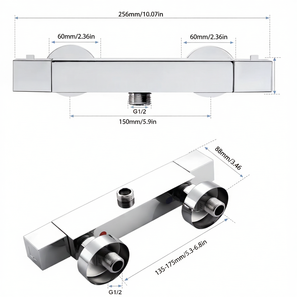 Mitigeur de salle de bain mural en laiton