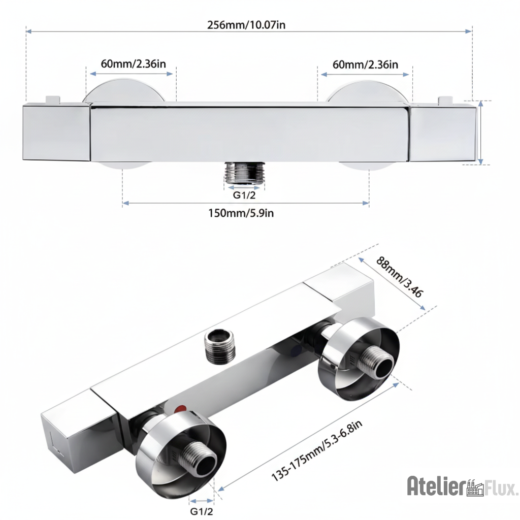 Mitigeur de salle de bain mural en laiton